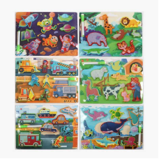 Пазли-вкладиші D 38354 (80) дерев“яні, маркер, у плівці, ВИДАЄТЬСЯ ТІЛЬКИ МІКС ВИДІВ