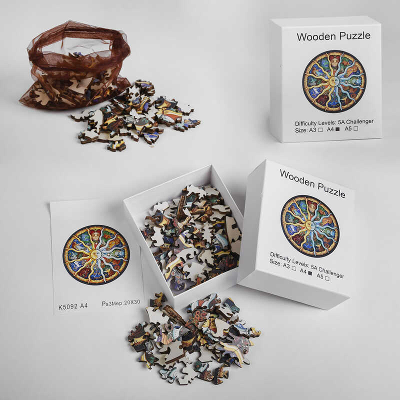 Пазли К 5092 (100) “Знаки зодіаку“, дерев“яні, фігурні, формат А4, в коробці Пазли К 5092 (100) “Знаки зодіаку“, дерев“яні, фігурні, формат А4, в коробці