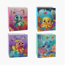 Пакет подарунковий C 69736 (480) 4 види, СЕРЕДНІЙ, ВИДАЄТЬСЯ МІКС ВИДІВ