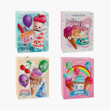 Пакет подарунковий C 69760 (480) 4 види, СЕРЕДНІЙ, ВИДАЄТЬСЯ МІКС ВИДІВ