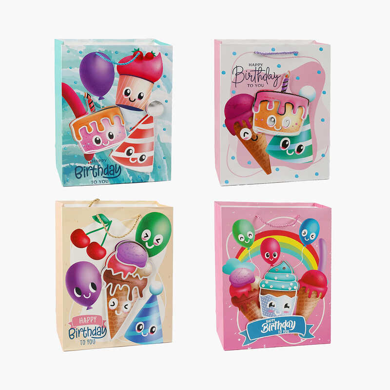 Пакет подарунковий C 69760 (480) 4 види, СЕРЕДНІЙ, ВИДАЄТЬСЯ МІКС ВИДІВ