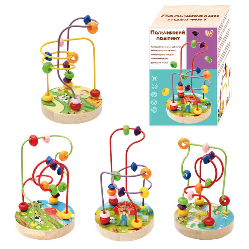 Пальчиковий лабіринт 37800 (48) “WToys“, дерев“яний, в коробці