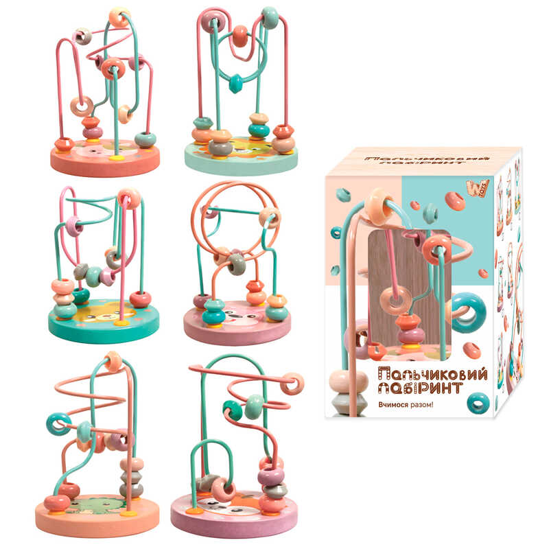 Пальчиковий лабіринт 58958 (60) “WToys“, дерев“яний, в коробці