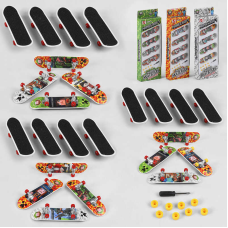 Пальчиковий скейт- фінгерборд 998-6 (144) 4 види, 4 скейта, викрутка, запасні колеса, в коробці