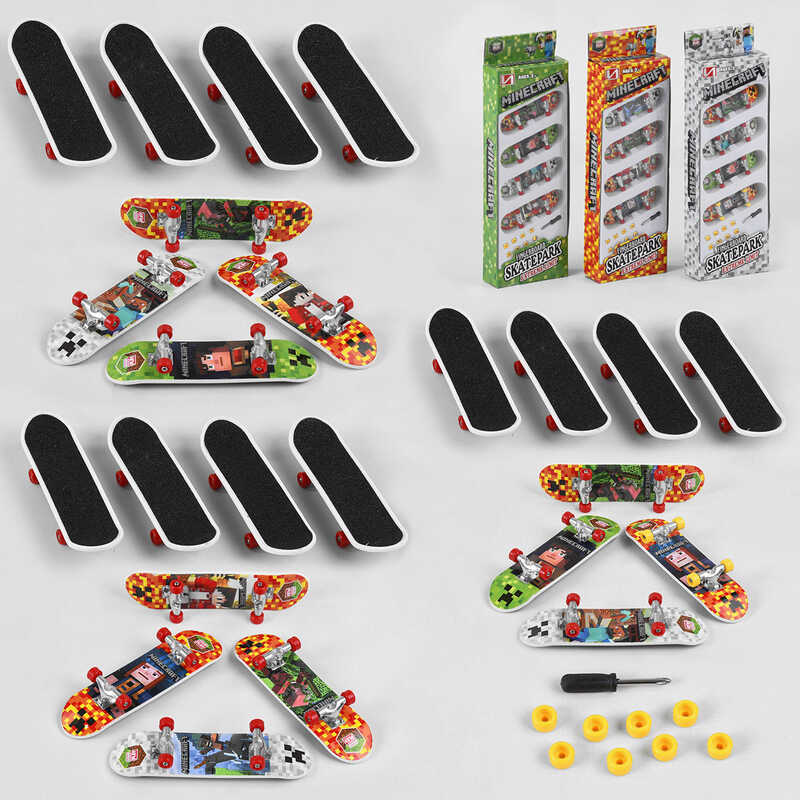 Пальчиковий скейт- фінгерборд 998-6 (144) 4 види, 4 скейта, викрутка, запасні колеса, в коробці Пальчиковий скейт- фінгерборд 998-6 (144) 4 види, 4 скейта, викрутка, запасні колеса, в коробці