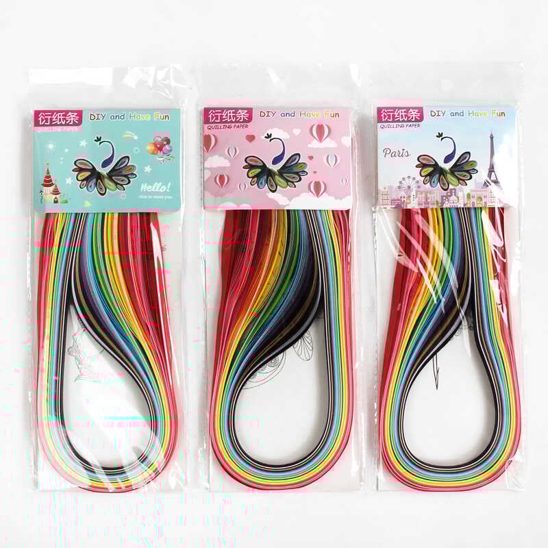 Папір для квілінгу C 37119 (276) 3 види, ширина 5 мм, довжина 54 см, 24 кольори, у пакеті, МІКС