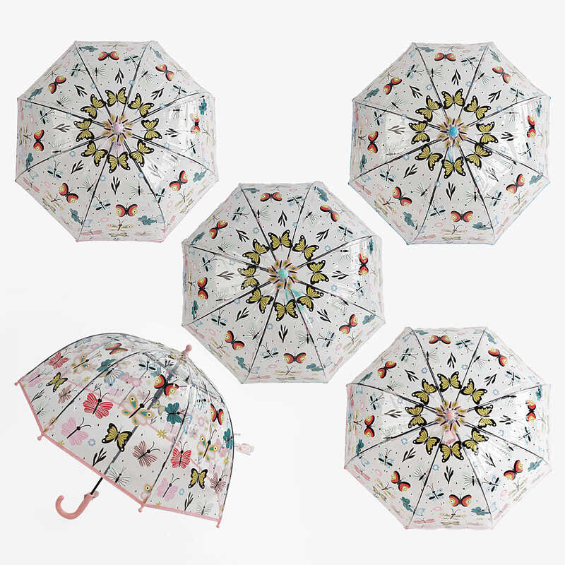 Парасолька C 68621 (60) напівавтомат, d = 70 см, довжина 65 см, 8 спиць, поглиблений купол, в пакеті, ВИДАЄТЬСЯ МІКС ВИДІВ