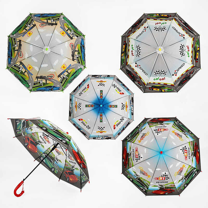 Парасолька С 66365 (60) 4 види, d=82 см, свисток, у пакеті, ВИДАЄТЬСЯ ТІЛЬКИ МІКС ВИДІВ