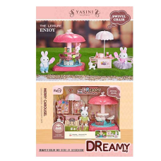 Парк розваг 6655 (18) флоксова фігурка, собачка, кафе-морозиво, карусель, в коробці