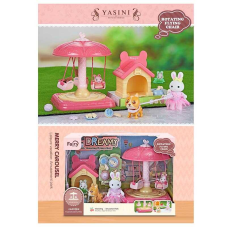 Парк розваг 6660 (18) флоксова фігурка, собачка, будинок та аксесуари для собаки, карусель, в коробці