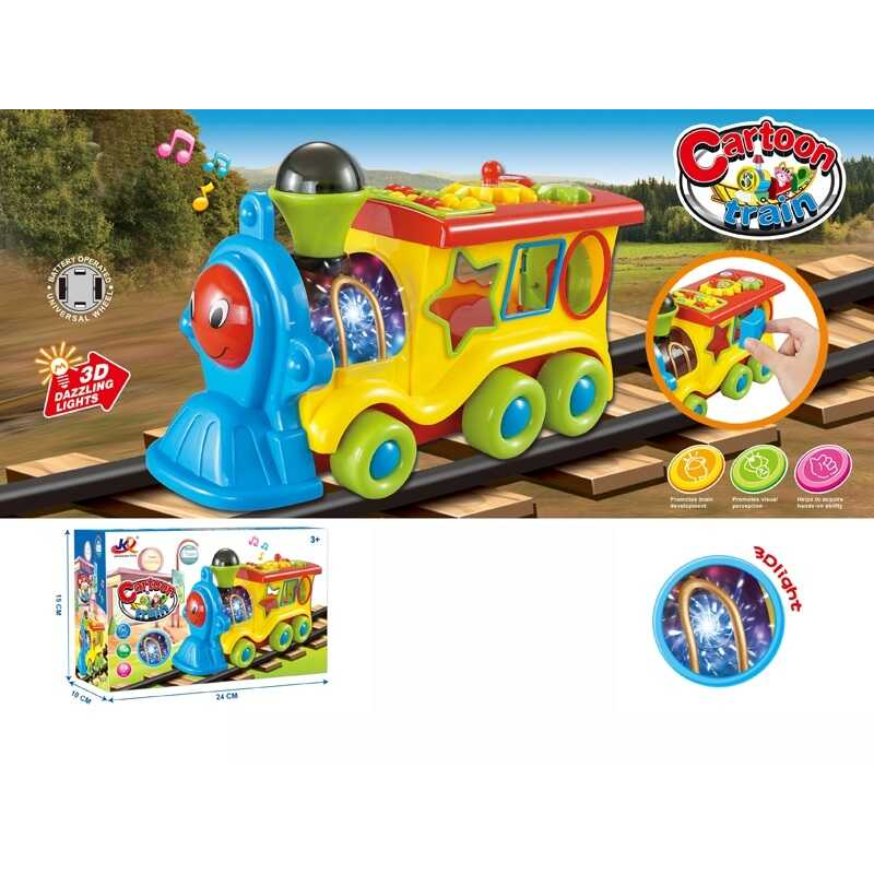 Паровоз 3204 (48/2) колесо вільного ходу, підсвічування, мелодія, звукові ефекти, сортер, рухомі шестерні, пальчикові ігри, в коробці