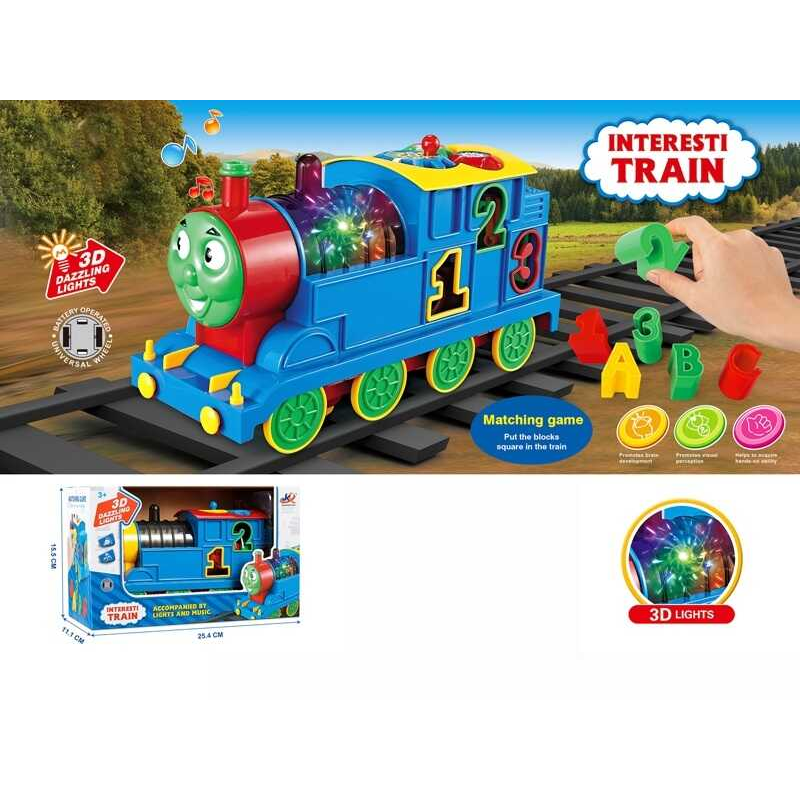 Паровоз 3206 (48/2) колесо вільного ходу, підсвічування, мелодія, звукові ефекти, сортер, рухомі шестерні, в коробці