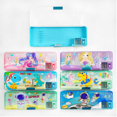 Пенал C 37106 (144) 6 видів, 2 відділення, вбудована точилка для олівців, у пакеті, ВИДАЄТЬСЯ ТІЛЬКИ МІКС ВИДІВ