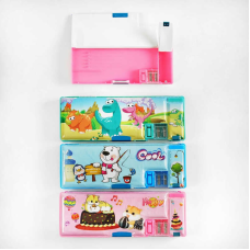 Пенал C 60869 (144) 3 види, 3 відділення, вбудована точилка для олівців, у пакеті, ВИДАЄТЬСЯ ТІЛЬКИ МІКС ВИДІВ