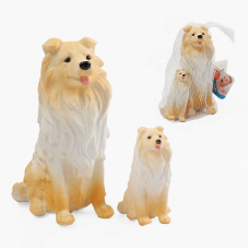 Песики 907-1 (288/2) гумові, висота 17.5см та 10см, пискавки, сидяче положення, у сітці