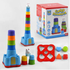 Пірамідка сортер 68318 (36/2) “TK Group“, 58 см, 15 елементів, брязкальце, в коробці