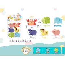 Пискавки 916-129 (144/2) 6 штук, гумові, тваринки, в пакеті