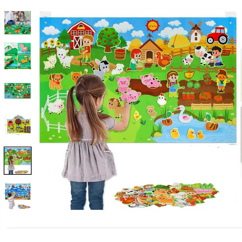 Плакат ігровий C 73108 (50) фетрова карта ферми, розмір: 101х65 см, липучки, гачки на стіну, в пакеті