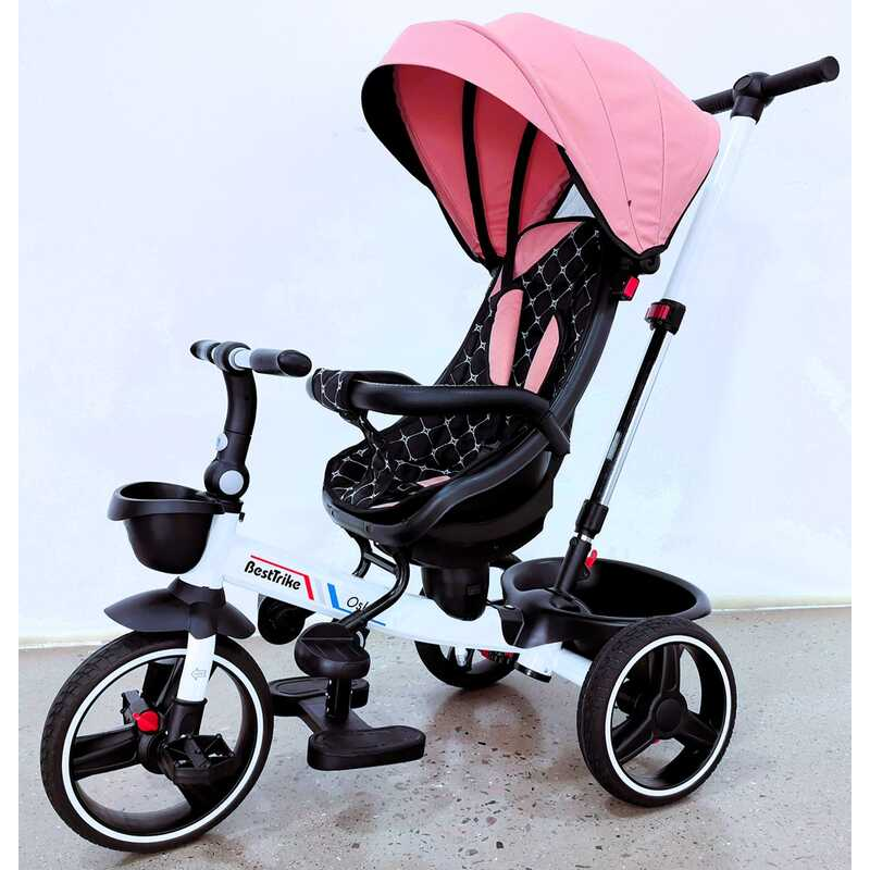 Велосипед 6390 – 16-002 BestTrike “Oscar“ (1) ПОВОРОТНЕ СИДІННЯ, КЕРМО СКЛАДАЄТЬСЯ, КОЛЕСА З ПРОГУМОВАНИМ PU, КОШИК, ТЕЛЕСКОПІЧНА РУЧКА