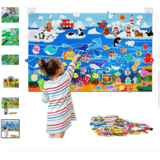 Плакат ігровий C 73112 (40) фетрова карта світу, розмір: 101х65 см, липучки, гачки на стіну, в пакеті