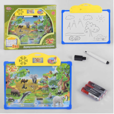 Плакат-дощечка 7172 (24/2) “Play Smart“ зоопарк, пакування рос. мовою, навчальний, інтерактивний, на батарейках, в коробці