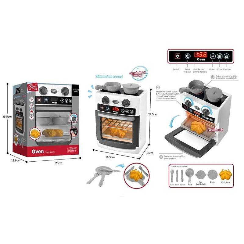 Плита F 2309 (24/2) звуки, підсвічування, відкриваються дверцята, муляжі їжі та посуду, в коробці