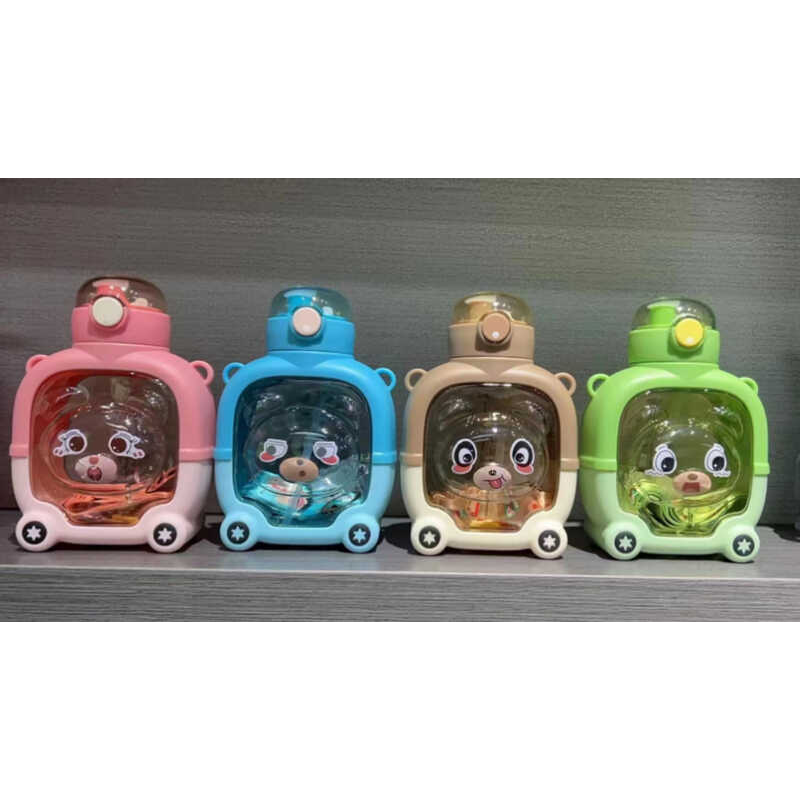 Пляшка для води C 69362 (60) 1000 мл, пластикова, наліпки, трубочка, ремінець, в пакеті, ВИДАЄТЬСЯ ТІЛЬКИ МІКС ВИДІВ