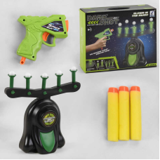 Повітряний тир 3360 (24/2) на батарейках, працює від USB, пістолет, 5 м“яких патронів, в коробці