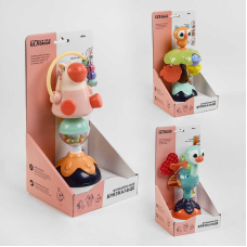 Брязкальце ТК 3150 (24/2) “TK Group“ 3 види, тріскачка, намистини, на присосці, в коробці