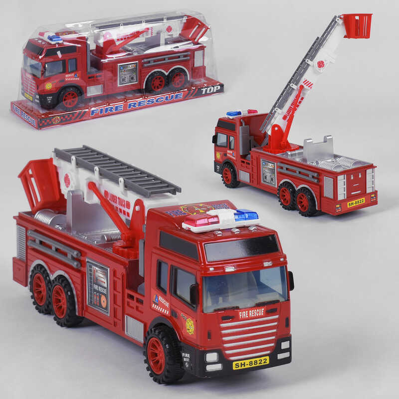 Пожежна машина SH 8822 (60/2) інерція, рухомі деталі, в слюді
