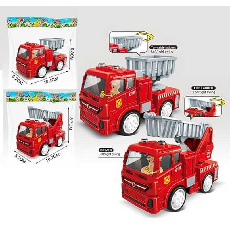 Пожежна машинка 8814 (300/2) 2 види, інерція, у пакеті