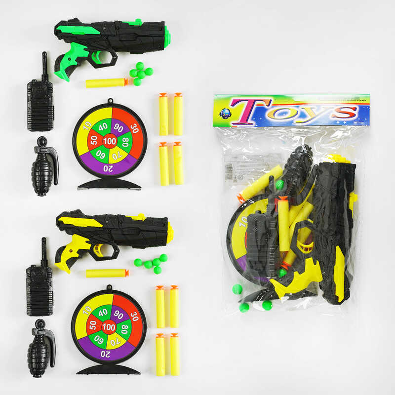 Полійцейський набір YD 6668 A (216/2) 2 види, патрони на присосці, пульки, мішень, рація, граната, у пакеті