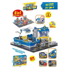 Поліційна дільниця SK 6601 (12) звук, підсвічування, 2 машинки, рухливі елементи, наліпки, в коробці