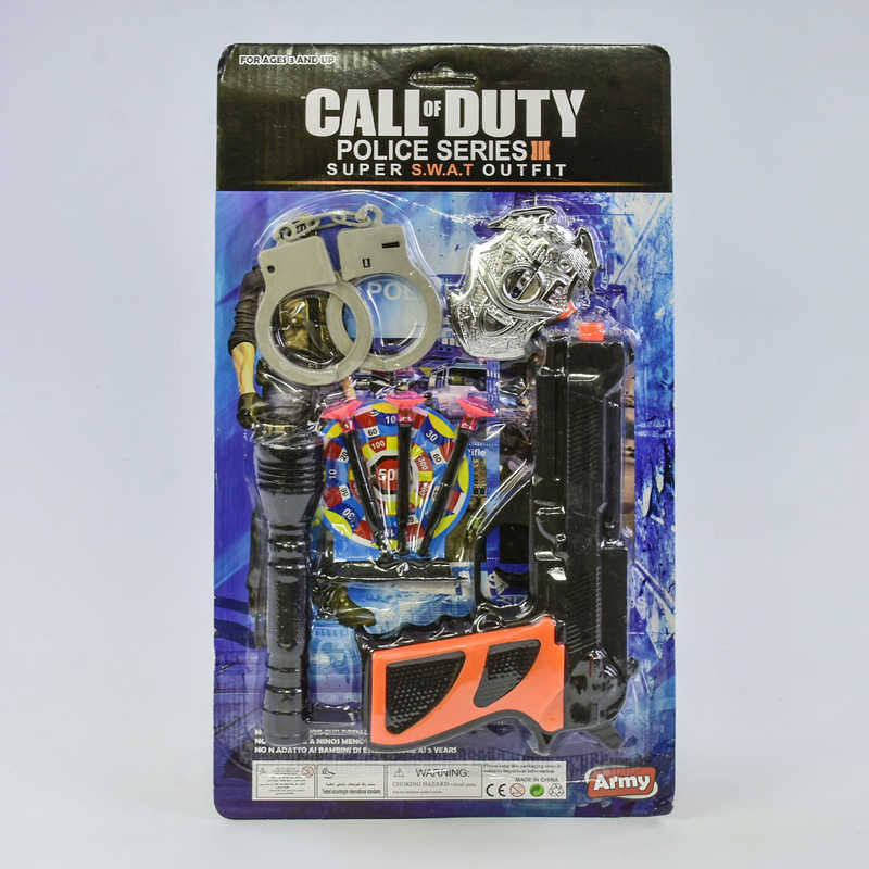 Поліцейський набір 502-34 (216/2) пістолет, наручники, значок, ліхтарик, у слюді