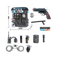 Поліцейський набір HSY 201 (12) 12 елементів, звук, підсвічування, жилет, ліхтарик, рація, камера, пістолет, у пакеті