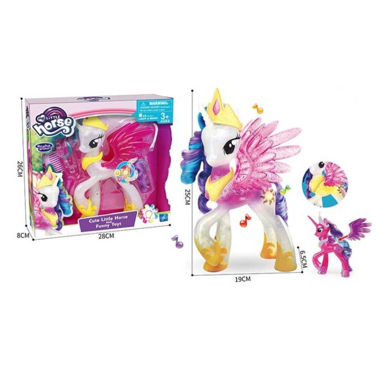 Поні 2015 (60/2) висота 24см, підсвічування, пісня англійською, рухомі крила, гребінець, корона, намисто, в коробці