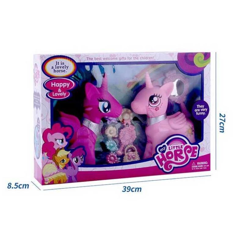 Поні HF 1001 (24/2) підсвічування, звукові ефекти, 2 конячки, гребінець, дзеркальце, аксесуари, в коробці