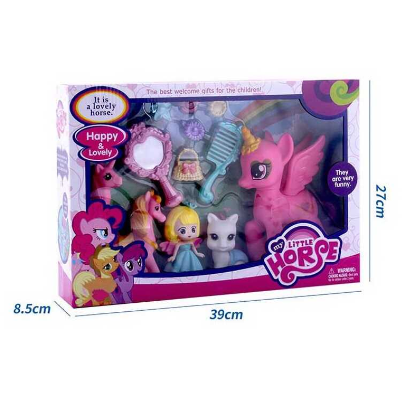 Поні HF 1002 (24/2) принцеса, підсвічування, звукові ефекти, 4 конячки, гребінець, дзеркальце, аксесуари, в коробці