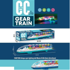 Потяг 999 (96/2) світло, звук, прозорий корпус, шестерні, колесо вільного ходу, на батарейках, у коробці