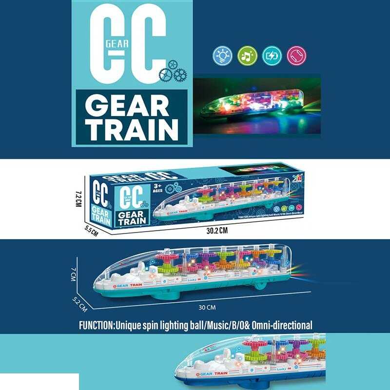 Потяг 999 (96/2) світло, звук, прозорий корпус, шестерні, колесо вільного ходу, на батарейках, у коробці