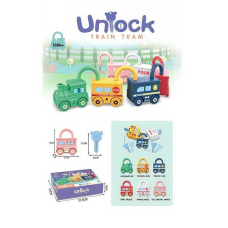 Потяг логічний 228-8 (48) 6 вагончиків, замки, ключі, в коробці