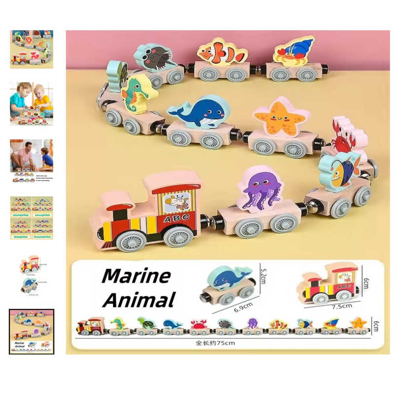 Потяг магнітний C 73283 (40) “Жителі океану”, дерев“яний, в коробці Потяг магнітний C 73283 (40) “Жителі океану”, дерев“яний, в коробці