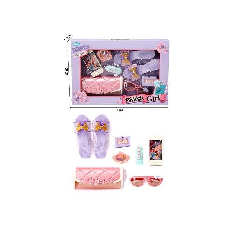 Прикраси 161-2 (36/2) туфлі, тіні, автомобільні ключі, сумка, окуляри, крем, телефон, в коробці