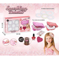 Прикраси для волосся 861-3 (72/2) машинка для приклеювання страз, 5 видів страз, лак для нігтів, баф, в коробці