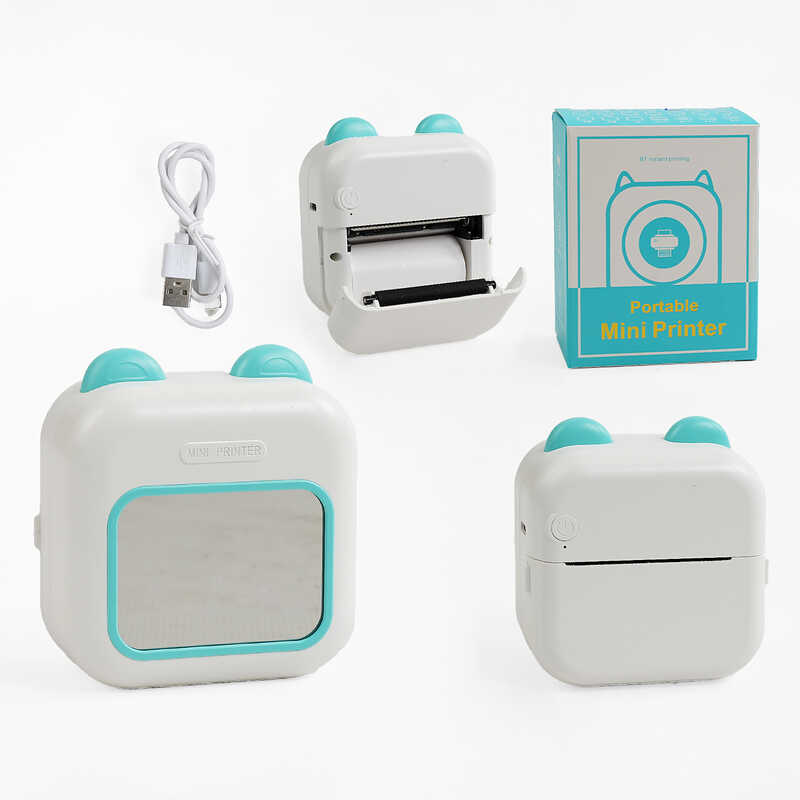 Принтер C 68261 (50) чорно-білий колір друку, підсвічування, Bluetooth, дріт type-C, 1 рулон термопаперу, в коробці