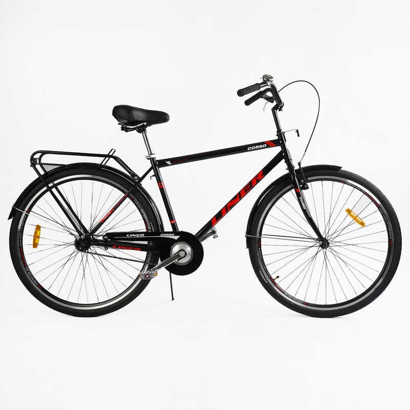 Велосипед міський Corso “Liner“ LN-28650 (1) одношвидкісний, сталева рама 21’’, багажник