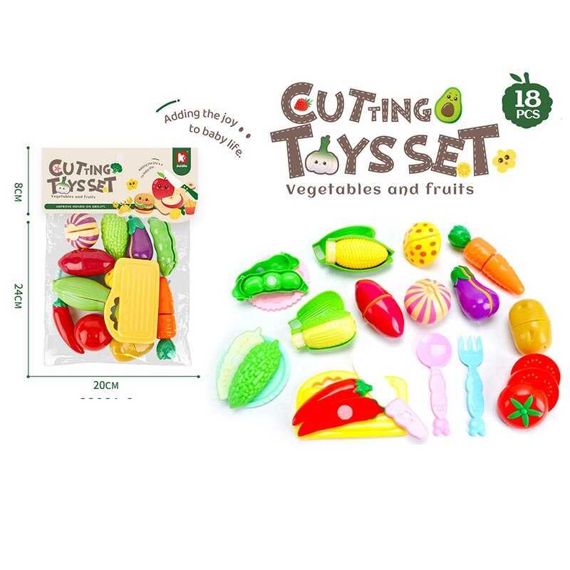 Продукти на липучці 2208 A9 (72/2) дошка та ніж для “нарізання”, тарілка, ложка, вилка, в пакеті