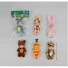 Пупс 12322 (800/2) висота - 11см, тіло — пластик, голова — гума, знімний одяг, рухомі елементи, в пакеті, ВИДАЄТЬСЯ ТІЛЬКИ МІКС ВИДІВ