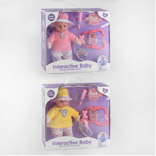 Пупс 1861-11/12 (12) 2 види, м“якотілий, говорить мама-тато, видає звуки, плаче, сміється, 3 аксесуари, функціональний стетоскоп, в коробці