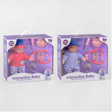 Пупс 1861-9/10 (12) 2 види, м“якотілий, говорить мама-тато, видає звуки, плаче, сміється, 35 см, 3 аксесуари, функціональний стетоскоп, в коробці